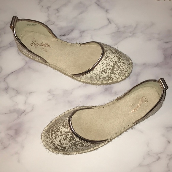 Seychelles Los Angeles Anthropologie gold metallic size 7 - Picture 1 of 15